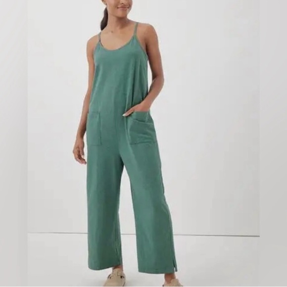 Pact Organic Cotton Women’s Jumpsuit – Green, Size Small, Built-in Bra - Picture 1 of 7